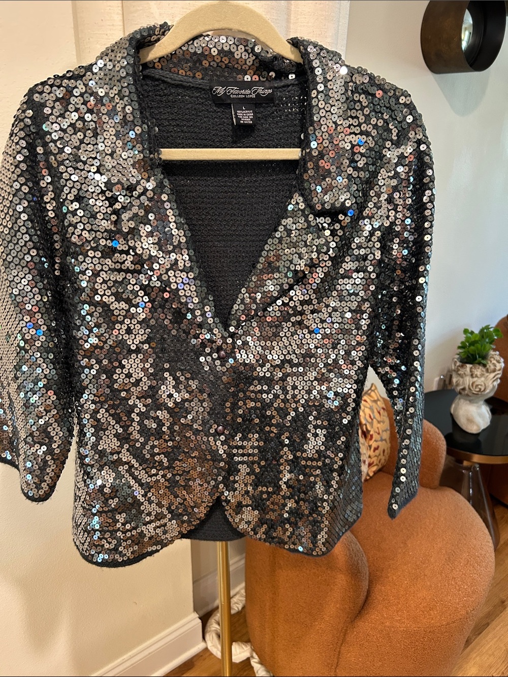 Colleen Lopez Black and silver Sequin Blazer